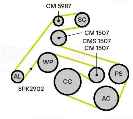 Ролик привод. ремня Mercedes C (W202) (93-)/C (W203) (00-) 2.6/3.2/5.4 (CM1507) CM 1507 TRIALLI