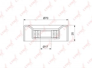 Ролик приводного ремня HONDA Jazz натяжителя LYNX PB-5323 LYNXAUTO