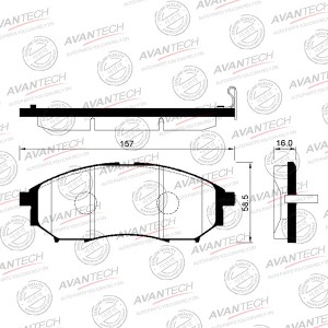 Колодки тормозные дисковые Avantech передние (противоскрипная пластина в компл.) AV733 AVANTECH