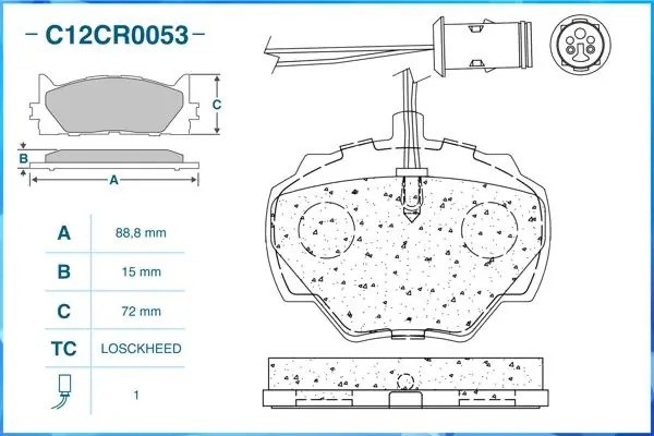 Тормозные колодки задние Low Metallic C12CR0053 C12CR0053 CWORKS