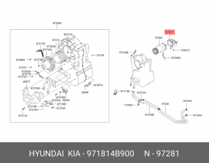 Воздуховод HYUNDAI Porter отопителя OE 971814B900 HYUNDAI KIA