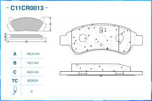 Тормозные колодки передние Low Metallic C11CR0013 C11CR0013 CWORKS