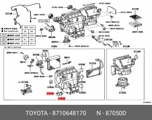 Мотор печки 87106-48170 87106-48170 TOYOTA