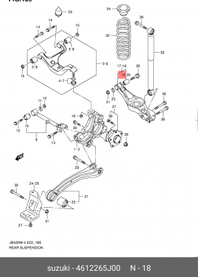 Сайлентблок заднего рычага SUZUKI 46122-65J00 46122-65J00 SUZUKI