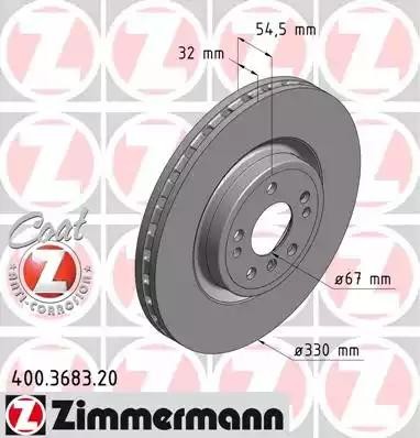 диск тормозной !перед. 330x32/54-5x112 \ MB W166 250d/320/350 11> 400.3683.20 ZIMMERMANN