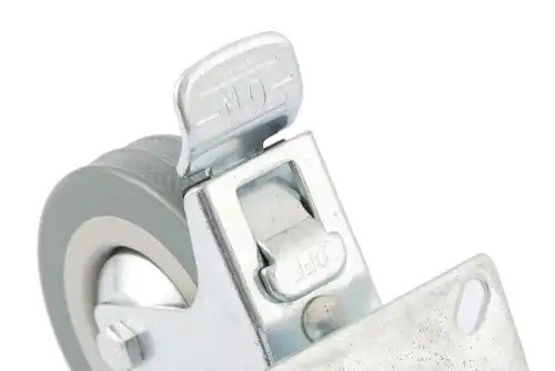 Колесо для тележки d=75мм 50кг платф. поворотное с тормозом резина серый СИБРТЕХ 68720 SIBRTEC