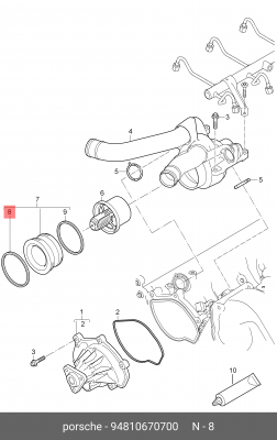 прокладка кольцо 94810651000 94810670700 94810670700 PORSCHE