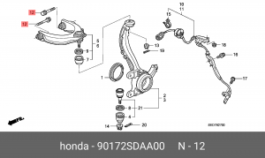 HONDA БОЛТ/BOLT,FLANGE 10X78 90172SDAA00 HONDA