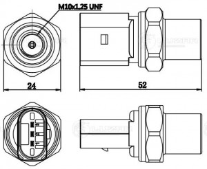 Датчик давления хладагента для а/м Skoda Octavia A7 (13-)/VW Tiguan (16-) (LRPS  LRPS 1802 LUZAR