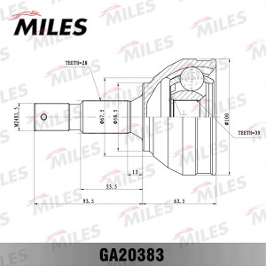 ШРУС наружный PEUGEOT 407 2.0 04- (GKN 305342) GA20383 GA20383 MILES