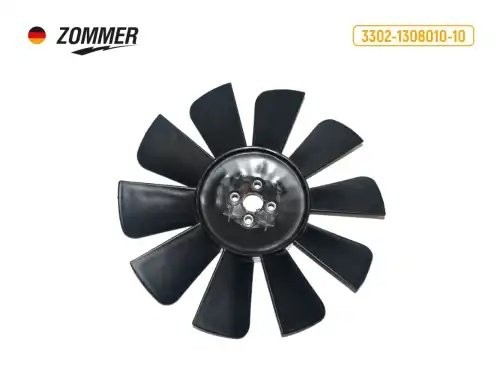 Вентилятор охлаждения ГАЗель 10-лопастной черный 3302130801010 ZOMMER