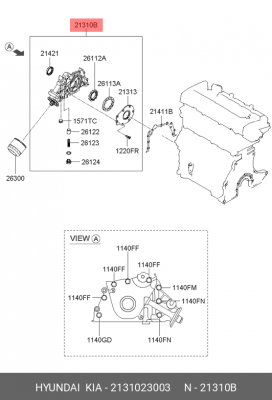Насос масляный HYUNDAI Tucson (09-) KIA Sportage (09-) (2.0) OE 2131023003 HYUNDAI KIA