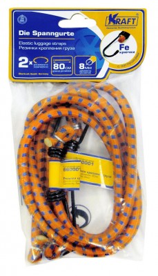 Жгут крепления груза эластичный 0.8мх8мм (2шт.) KRAFT KT860001 KRAFT