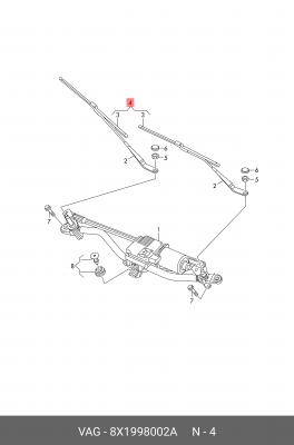 Щетка стеклоочистителя AUDI A1 (11-15) OE 8X1 998 002 A VAG