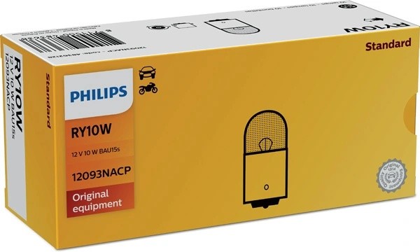 Лампа 12V R10W BA15s Yellow PHILIPS 12093NACP PHILIPS