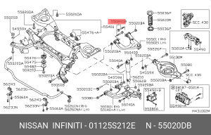 Болт с двухгранной головкой 01125-S212E 01125S212E NISSAN