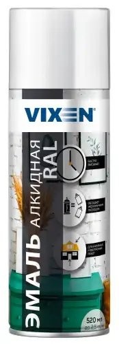 Краска белая глянцевая аэрозоль 520мл VIXEN VX19003 VIXEN