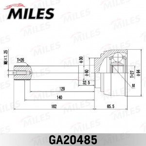 ШРУС наружный TOYOTA HIACE/HILUX/4RUNNER 2.8 89- (GSP 859016) GA20485 GA20485 MILES