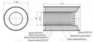 Пламегаситель коллекторный 100/150-55 (нерж. сталь) (ESM 10015055) ESM 10015055 TRIALLI