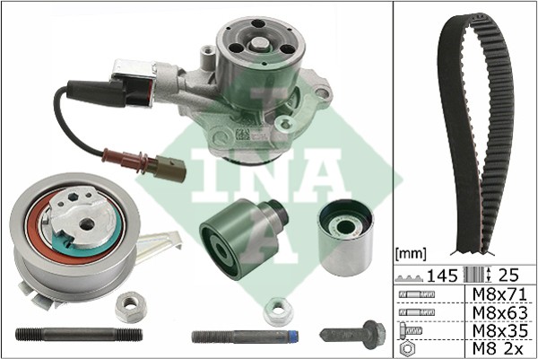 Комплект ГРМ VW Golf (09-),T6 AUDI A4,A5,A6,Q3,Q5 (11-) (1.6/2.0 TDI) с помпой I 530 0650 30 INA