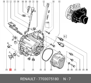 Пробка сливная ЛАДА Vesta,X-Ray,Largus RENAULT Duster КПП OE 7703075180 RENAULT