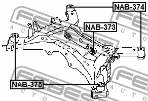 Сайлентблок задн балки гидр NISSAN MURANO Z50 2002.09-2007.10 NAB-373 NAB-373 FEBEST