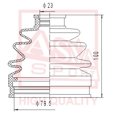ПЫЛЬНИК ШРУС IB (24x83,5x104) КОМПЛЕКТ _ 12 ASBTINLAC1 ASBT-INLAC1 ASVA