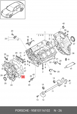 УПЛОТНЕНИЕ 95810116102 PORSCHE