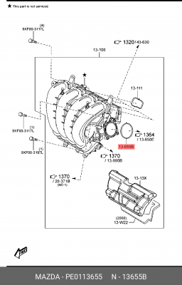 Прокладка MAZDA CX-5 (11-) заслонки дроссельной OE PE0113655 MAZDA