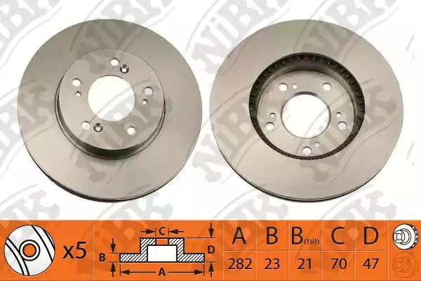 Диск тормозной HONDA CR-V (95-),HR-V (98-) передний (1шт.) NIBK RN1104 NIBK