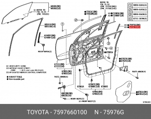Наклейка 7597660100 Toyota 75976-60100 TOYOTA