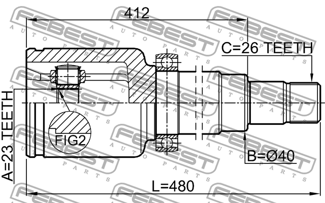 ШРУС 2111-CB320ATRH 2111-CB320ATRH FEBEST