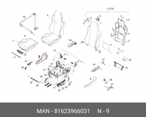 Рем компл сиден справа MAN 81623966031 MAN