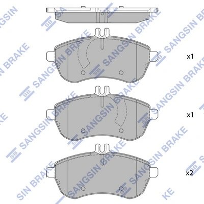 Колодки тормозные дисковые MB W204 1.8-2.3 07 SP2284 SP2284 SANGSIN