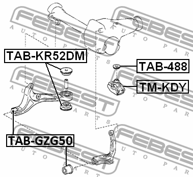 Сайлентблок опоры дифференциала TOYOTA CELSIOR UCF2# 1994.10-2000.08 TAB-GZG50 TAB-GZG50 FEBEST