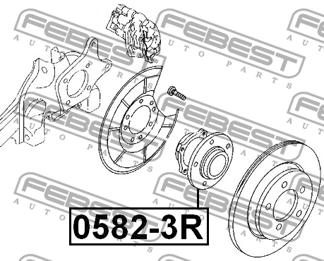 Ступица задняя MAZDA 3 BK 2003-2008 0582-3R 0582-3R FEBEST