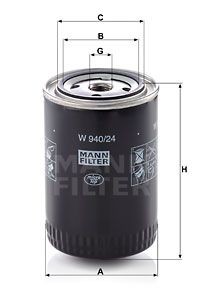 Фильтр масляный W 940/24 MANN FILTER