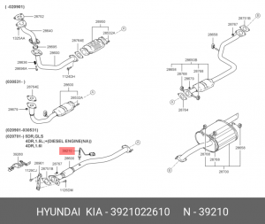 лямбда-зонд!\ Hyundai Accent 99>/Coupe 01>/Elantra 1.6 00> 3921022610 HYUNDAI