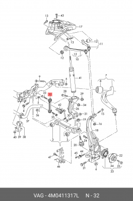 СТОЙКА СТАБИЛИЗАТОРА 4M0411317L 4M0411317L 4M0411317L VAG