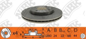 Диск тормозной NISSAN Tiida (C11X) передний (1шт.) NIBK RN1424 NIBK