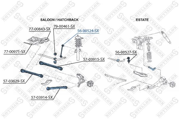 тяга стабилизатора заднего!\ Ford Mondeo Limousine all 00> 56-00524-SX STELLOX