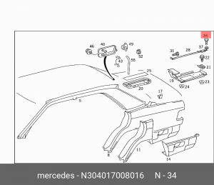 болт М8 N 304017 008016 MERCEDES BENZ