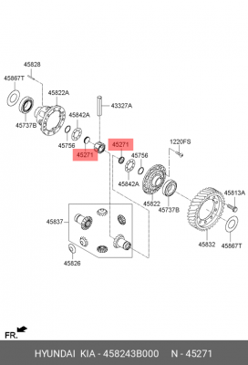 Уплотнительное кольцо кпп 45824-3B000 458243B000 HYUNDAI KIA