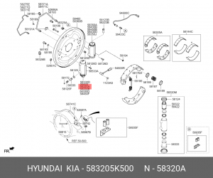 Цилиндр тормозной задний HYUNDAI HD78,County левый (с прокачкой) (auto type) (32 583205K500 HYUNDAI KIA