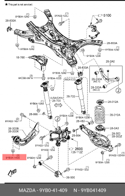 Гайка MAZDA 9YB041409 MAZDA