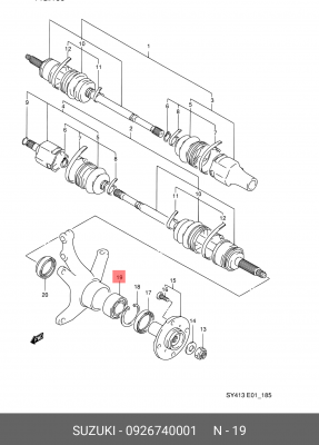 SUZUKI SWIFT (1989>)/ SWIFT (1989-2001) 40X72X33X36 09267-40001 SUZUKI