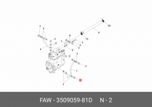 Болт FAW J6,3310 возвратной трубки воздушного компрессора полый (M18X1.5мм) OE 3509059-81D FAW