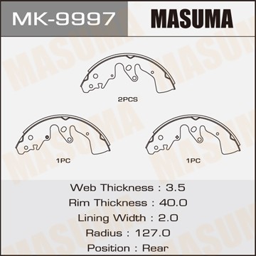 колодки барабанные ручника!\ Suzuki Grand Vitara 05> MK9997 MASUMA