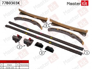 Комплект цепи ГРМ HYUNDAI/KIA G6DP/G6DN Masterkit 77B0303K MASTER KIT