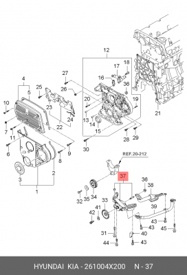 насос масляный HYUNDAI/KIA 261004X200 HYUNDAI KIA